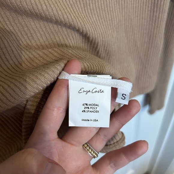 NWT Enza Costa Ribbed Jersey Knit One Shoulder Slouch Top - Picture 12 of 12